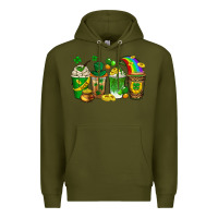 Army Green st. patricks day coffee drinks Premium Hoodie - Neo Western