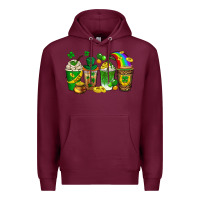 Burgundy st. patricks day coffee drinks Premium Hoodie - Neo Western