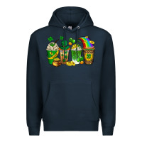 Navy st. patricks day coffee drinks Premium Hoodie - Neo Western