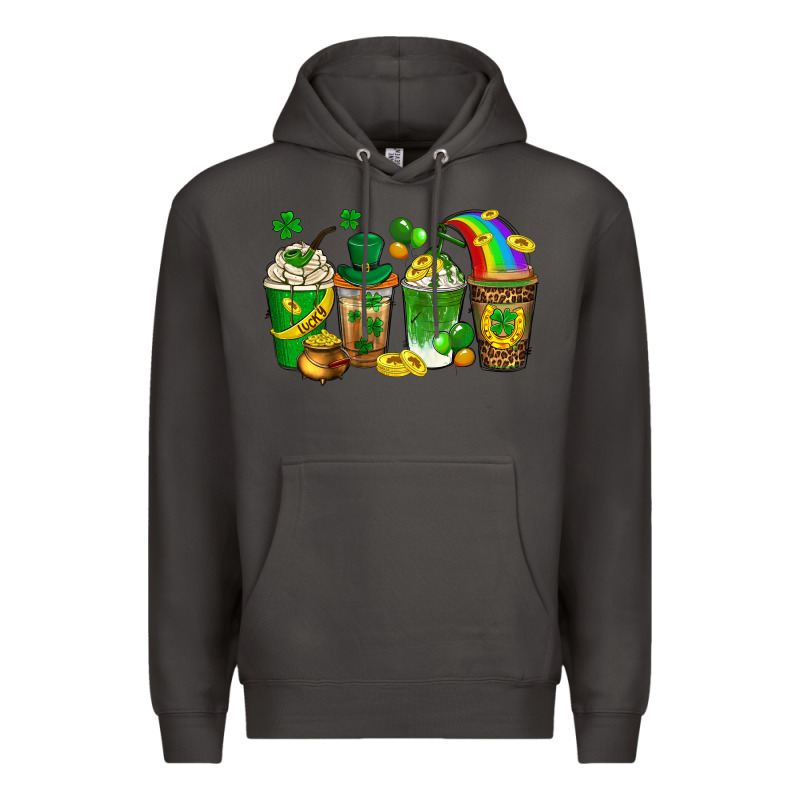 St. Patricks Day Coffee Drinks Premium Hoodie by Neo Western | Teevron