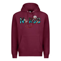 Burgundy nurse Premium Hoodie - SublimationCraftShop