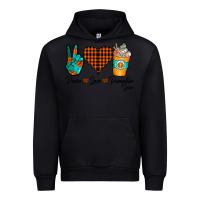 Black Peace Love Pumpkin Spice Urban Hoodie - CowhideDigitalArt