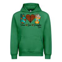 Emerald Peace Love Pumpkin Spice Urban Hoodie - CowhideDigitalArt
