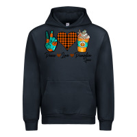 Navy Peace Love Pumpkin Spice Urban Hoodie - CowhideDigitalArt