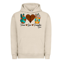 Pigment French Oak Peace Love Pumpkin Spice Urban Hoodie - CowhideDigitalArt