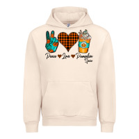 Sandshell Peace Love Pumpkin Spice Urban Hoodie - CowhideDigitalArt