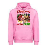 Fuchsia Pink christmas on the farm Urban Hoodie - FaDigitalArtStudio