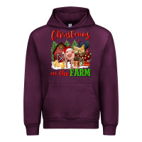 Mauve Wine christmas on the farm Urban Hoodie - FaDigitalArtStudio