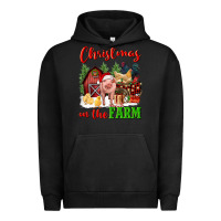 Pigment Black christmas on the farm Urban Hoodie - FaDigitalArtStudio