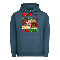 Pigment Midnight Navy christmas on the farm Urban Hoodie - FaDigitalArtStudio