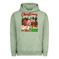 Pigment Oil Green christmas on the farm Urban Hoodie - FaDigitalArtStudio