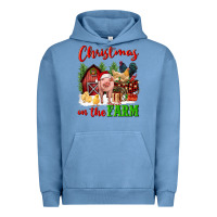 Pigment Pebble Blue christmas on the farm Urban Hoodie - FaDigitalArtStudio