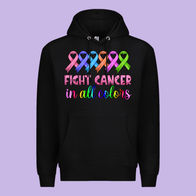 Fight Cancer In All Colors Premium Hoodie Designed By Hra Design Shop