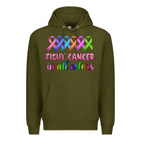Army Green fight cancer in all colors Premium Hoodie - HRA Design Shop