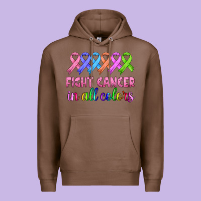 Fight Cancer In All Colors Premium Hoodie Designed By Hra Design Shop