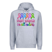 Heather Grey fight cancer in all colors Premium Hoodie - HRA Design Shop