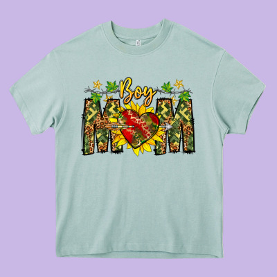 Boy Mom Heavy Core Tee Designed By Cowhidedigitalart