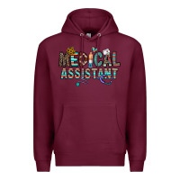 Burgundy medical asistant Premium Hoodie - CowhideDigitalArt