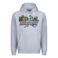 Heather Grey medical asistant Premium Hoodie - CowhideDigitalArt