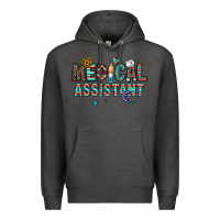 Charcoal Heather medical asistant Premium Hoodie - CowhideDigitalArt