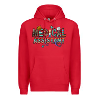 Red medical asistant Premium Hoodie - CowhideDigitalArt