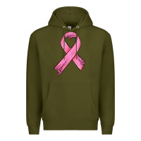 Army Green pink ribbon Premium Hoodie - HRA Design Shop