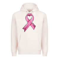 Pale Pink pink ribbon Premium Hoodie - HRA Design Shop