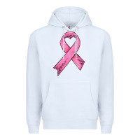 White pink ribbon Premium Hoodie - HRA Design Shop