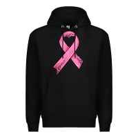 Black pink ribbon Premium Hoodie - HRA Design Shop