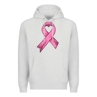 Dove Grey pink ribbon Premium Hoodie - HRA Design Shop