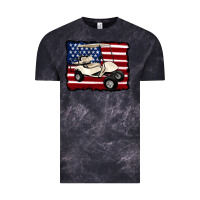 Cloud Black golf cart american flag Vintage Tee - Artiststas