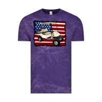 Cloud Purple golf cart american flag Vintage Tee - Artiststas