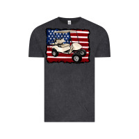 Vintage Black golf cart american flag Vintage Tee - Artiststas