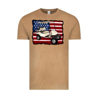 Golf Cart American Flag Vintage Tee | Teevron
