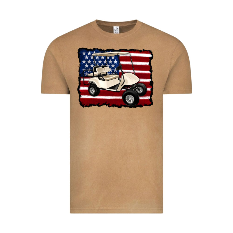 Golf Cart American Flag Vintage Tee by Artiststas | Teevron