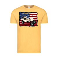 Vintage Mustard golf cart american flag Vintage Tee - Artiststas