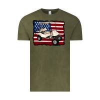 Vintage Olive golf cart american flag Vintage Tee - Artiststas