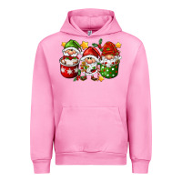 Fuchsia Pink coffee cup santa gnomies Urban Hoodie - FaDigitalArtStudio