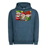 Pigment Midnight Navy coffee cup santa gnomies Urban Hoodie - FaDigitalArtStudio