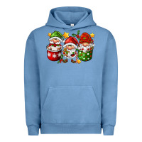 Pigment Pebble Blue coffee cup santa gnomies Urban Hoodie - FaDigitalArtStudio