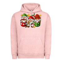 Pigment Salmon coffee cup santa gnomies Urban Hoodie - FaDigitalArtStudio