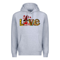 Heather Grey love gnomes Premium Hoodie - FaDigitalArtStudio