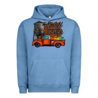 Pigment Pebble Blue small town fall Urban Hoodie - CowhideDigitalArt