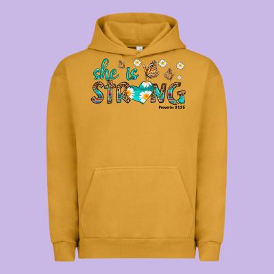 She Is Strong Urban Hoodie Designed By Hra Design Shop