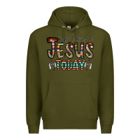 Army Green only talking jesus today Premium Hoodie - CowhideDigitalArt