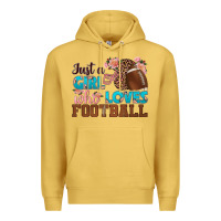 Antique Gold just a girl who loves football Premium Hoodie - HRA Design Shop