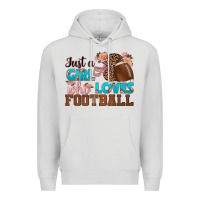 Dove Grey just a girl who loves football Premium Hoodie - HRA Design Shop