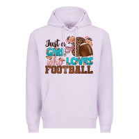Lilac just a girl who loves football Premium Hoodie - HRA Design Shop