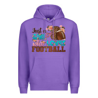Purple just a girl who loves football Premium Hoodie - HRA Design Shop