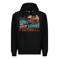 Black just a girl who loves football Premium Hoodie - HRA Design Shop